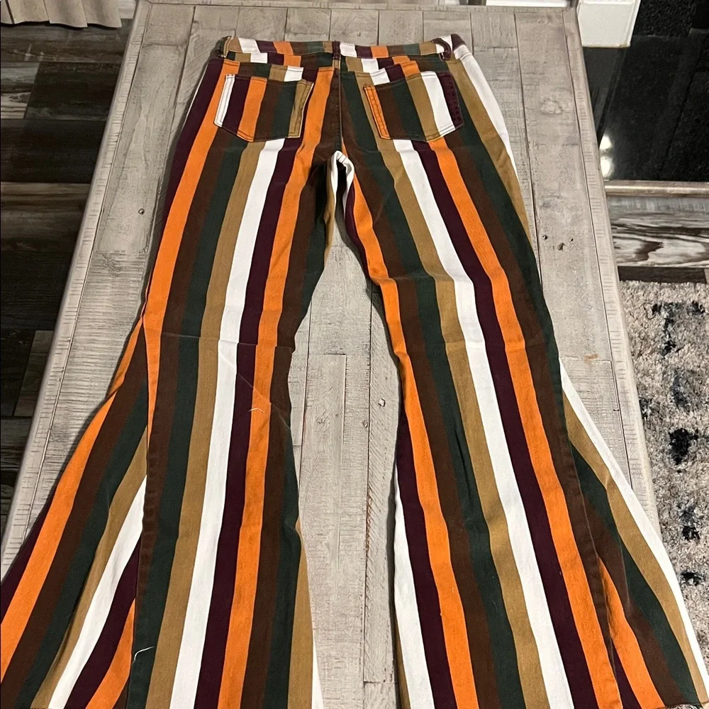 Versona Multicolor Striped Flare Jeans - Picture 3 of 4